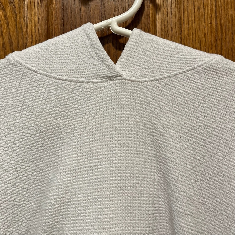 Tres Bien White Waffle Knit Hooded Sweater - Size Small - Picture 3 of 10